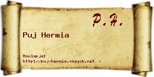 Puj Hermia névjegykártya